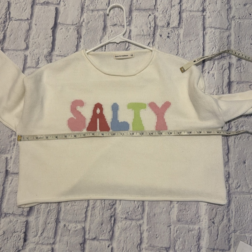 MOON & Madison Salty Long Sleeve Cropped Sweater Size XS - Picture 6 of 10